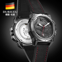 Montre mécanique automatique haut de gamme pour homme avec cadran sculpté 3D unique et bracelet en cuir souple – Montre-bracelet élégante pour la vente transfrontalière