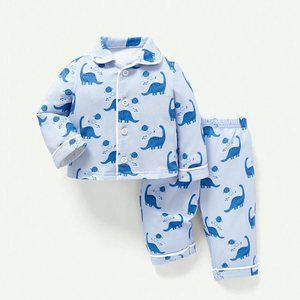 Set di Abbigliamento per Neonati all'Ingrosso 9-24 Mesi <span class=keywords><strong>Pigiama</strong></span> Intero Invernale a Maniche Lunghe con Simpatici Animali Tutina in Lana e Cotone di Bambù - Product Image 1