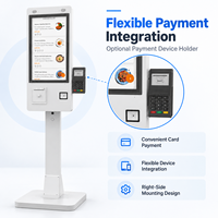 Terminal de point de vente en libre-service de 21,5 pouces, Intel N5095, Full HD 1920x1080, imprimante thermique intégrée de 80 mm, lecteur de code QR pour restaurant et commerce de détail