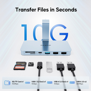 Concentrador USB C para <span class=keywords><strong>iMac</strong></span> - 10Gbps NVMe SATA SSD, USB A/C 10Gbps, 2USB a 2,0, SD/TF para <span class=keywords><strong>iMac</strong></span> 24 pulgadas y pantalla de Estudio 2 azul - Product Image 5