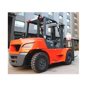 Work visa CE&ISO Japan 8T 6T 7T diesel forklift heavy truck with solid double tire side shift full free mast cabin