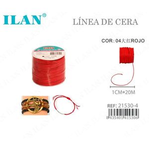 ด้ายแว็กซ์ ILAN ขนาด 1 มม. x 20 ม. สีแดง สำหรับทำเครื่องประดับ - Product Image 1