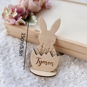 Coniglietto pasquale personalizzato con nome |   Decorazione <span class=keywords><strong>da</strong></span> <span class=keywords><strong>Tavolo</strong></span> <span class=keywords><strong>in</strong></span> <span class=keywords><strong>Legno</strong></span> Lavorato, Regalo Multiuso per Pasqua - Product Image 2