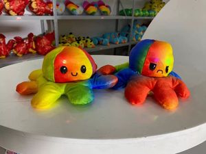 Polpo reversibile personalizzato peluche giocattolo morbido cartone animato bambola PP cotone riempimento simpatici animali di peluche per il compleanno - Product Image 5