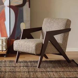 <span class=keywords><strong>Fauteuil</strong></span> simple de designer Richard, style rétro européen antique, en bois massif, pour chambre, balcon, appartement, salon, hôtel, prêt à être expédié - Product Image 3