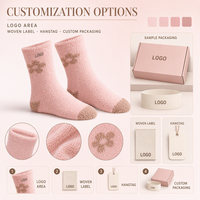 Chaussettes en peluche mignonnes à motif personnalisé, chaudes, confortables et moelleuses pour la détente, l'hiver et les coffrets cadeaux