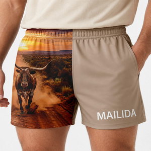 Shorts de style campagnard personnalisés, shorts de football australien avec poches, impression par sublimation - Product Image 5