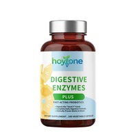 Capsules d'enzymes digestives avancées et de probiotiques à marque privée OEM pour la santé intestinale des adultes, favorisant l'absorption des nutriments, végétaliennes