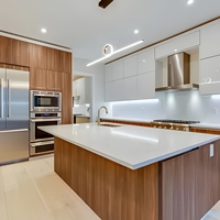 VERMONHOUZZ Kabinet Dapur Modern Dua Warna Tanpa Gagang Berbagai Gaya Set Kabinet Dapur Modular Lengkap
