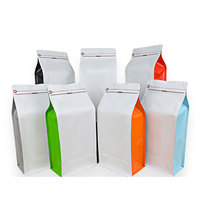 Sac d'emballage pour café personnalisé de 2 lb, boîte, pochette, fond plat, sac d'emballage pour grains de café de 1 kg avec valve unidirectionnelle et fermeture éclair