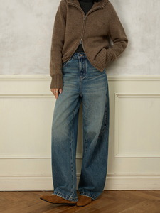 YUANBOFEI Venta al <span class=keywords><strong>por</strong></span> <span class=keywords><strong>Mayor</strong></span> de <span class=keywords><strong>Jeans</strong></span> Personalizados de Alta Calidad, Pantalones Vaqueros Transpirables de Pierna Ancha, Corte Holgado, <span class=keywords><strong>Jeans</strong></span> de Pierna Recta para Mujer - Product Image 5