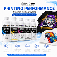 Encre blanche DTF à base d'eau, pigment CMYK 5 couleurs pour l'impression personnalisée de t-shirts, vêtements, tissus en coton haute densité, impression textile