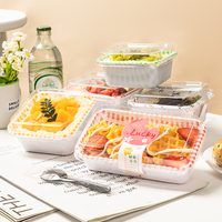 Transparent Mini Cupcake Box Pet Rectangle Dessert Gâteau Boîtes En Plastique Carré Pâtisserie Boulangerie Emballage Alimentaire Conteneur Avec Couvercle