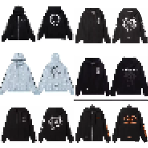 <span class=keywords><strong>Felpa</strong></span> <span class=keywords><strong>con</strong></span> cappuccio casual Chrome Hearts 2024 <span class=keywords><strong>con</strong></span> cerniera, 100% cotone, stampa digitale a tinta unita, vestibilità ampia per la stagione invernale - Product Image 5