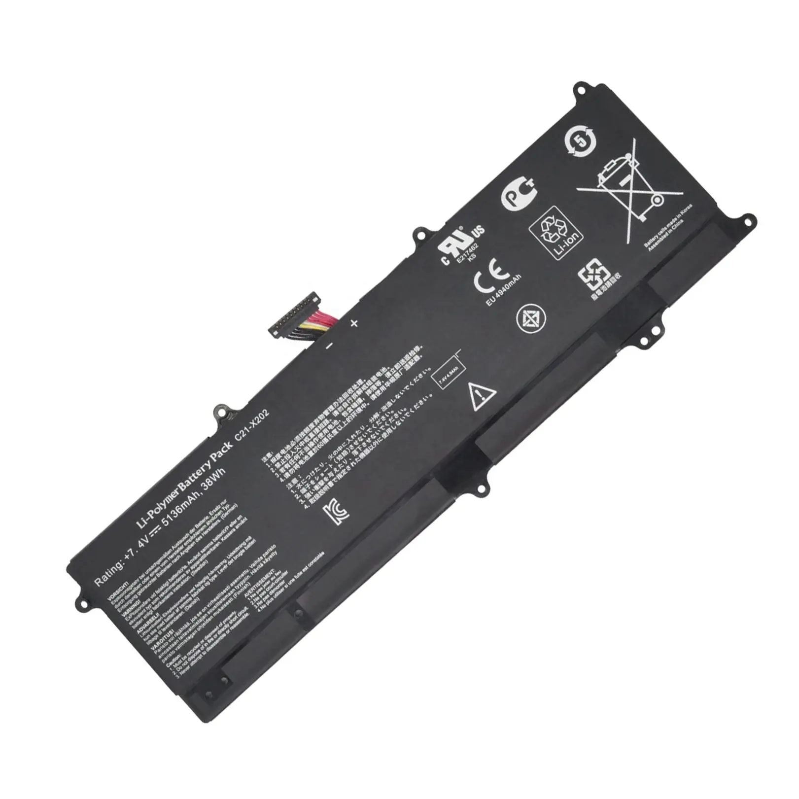 C21-X202 Bk-dbest 7.4V 5136MAh 38Wh Pin Máy Tính Xách Tay Cho ASUS Vivobook S200 S200E X201 X201E X202 X202E Q200 Q200E Dòng C21x202