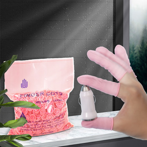 Doigts protègeurs en latex rose Long Hua Tai, taille moyenne, sans poussière, sans poudre, pour la protection des appareils électroniques et de la beauté - Product Image 2