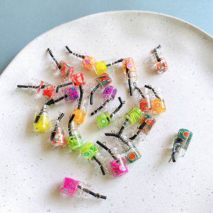 Mini Fruit Jar Charms | Resin <b>Miniature</b> Jar Charm Cup Pendants with Colorful Fruit Slice & Straw for Jewelry Making - Product Image 4
