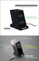 Gadgets technologiques 3 en 1 Organisateur de bureau Logo LED personnalisé Porte-stylo Téléphone Charge rapide 15W Support Chargeur sans fil