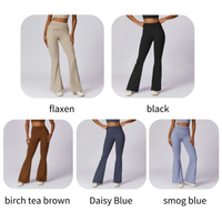 NCLAGEN Leggings de sport et de yoga haut de gamme personnalisés pour femme, taille haute, effet ventre plat, coupe large évasée