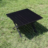 Table pliante portable 60x60cm légère en fer forgé pour jardin extérieur, robuste, avec logo personnalisé, vente en gros directe usine