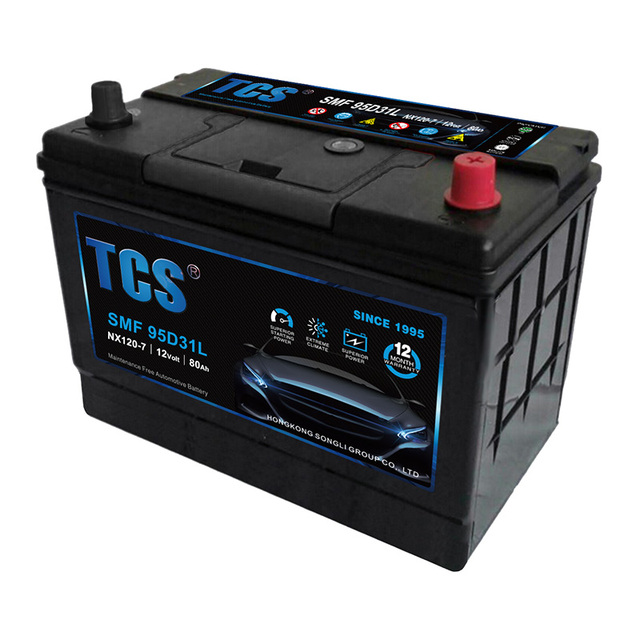 TCS Nx1207L 95D31L Lead Acid Car Battery 12V80Ah Maintenance Free High Performance Factory Car Battery