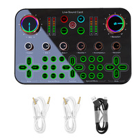Carte son diffusion en direct K600 mélangeur audio changeur de voix 2 canaux prise en charge de la diffusion en direct avec dispositif de podcast 48V Phantom Power