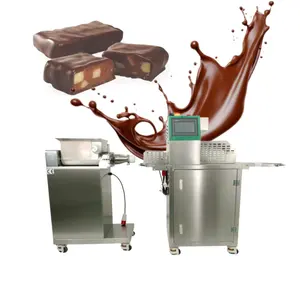 Macchina per la produzione di barrette energetiche per la produzione di barrette proteiche di cioccolato linea di produzione 3M Tunnel di raffreddamento 8kg/15kg macchina per rivestimento di cioccolato