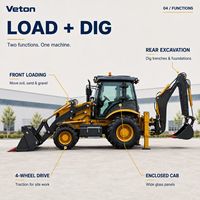 Chargeuse-pelleteuse 4x4 multifonctionnelle avec moteur de 55 kW, capacité de charge nominale de 9 tonnes, haute efficacité, creusement et chargement bidirectionnels