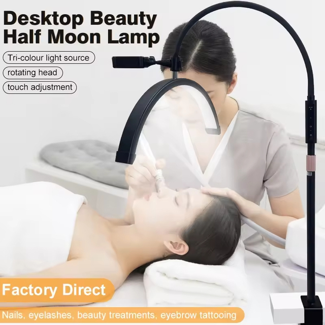 TUOlUN Beauty Salon Lighting Half Moon Shaped LED Lamp Beauty Care Arch Eyelash Extension Lamp Eyebrow Tattoo Art Lamp