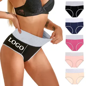 Di alta Qualità Delle Donne Più Il Formato Slip A Vita Alta Biancheria Intima di Cotone Confortevole Logo Personalizzato Mutandine Senza Giunte di Sport