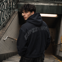 Sweat-shirt à capuche personnalisé de haute qualité avec impression en relief, poids lourd 380 GSM, logo ton sur ton, OEM, faible MOQ, coupe ample et carrée