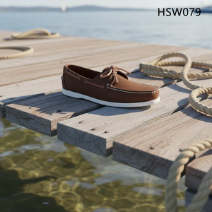 HY, Vacances à la mer, Chaussures mocassins en <span class=keywords><strong>cuir</strong></span> Crazy Horse de qualité supérieure, prix d'usine, élégantes et robustes, marron foncé, HSW079 - Product Image 1