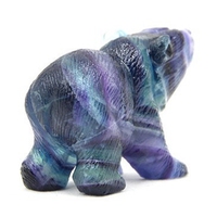 Nouveau produit DIY : Sculpture d'ours en fluorite de 2 pouces en pierres semi-précieuses pour artisanat Feng Shui, décoration intérieure, animal écologique