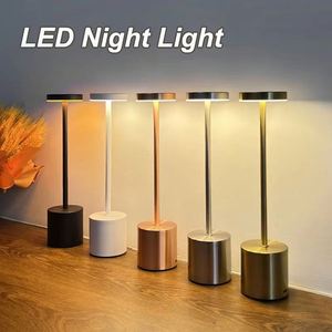 3 Colors Rechargeable Alloy Cordless LED Table <b>Lamp</b> <b>Touch</b> Switch Night <b>Light</b> Nordic Style Home Bar Restaurant Ambiance Desk <b>Lamp</b> - Product Image 4