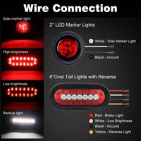 Nouveau kit universel de boîtiers de feux de remorque en acier avec feux arrière LED ovales de 6 pouces