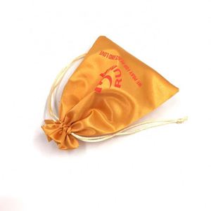 Sacs à cordon personnalisés pour perruques, sacs en satin, pochettes de rangement anti-poussière pour sous-vêtements, pochettes en tissu couleur or, pochettes en soie pour peignes - Product Image 4