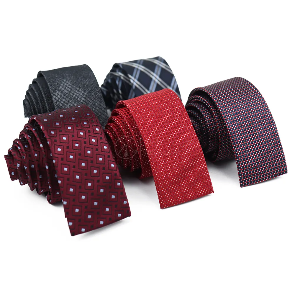 Colorful Jacquard Plaid Check Square Dot Straight Flat End Necktie Casual Style Mens Silk Custom Neck Ties Bespoke Neckties