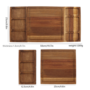 Planches à Charcuterie en Bois d'Acacia Magnétique <span class=keywords><strong>de</strong></span> Luxe Directement <span class=keywords><strong>de</strong></span> l'Usine Ensemble <span class=keywords><strong>de</strong></span> Planches à Fromage <span class=keywords><strong>3</strong></span> Pièces Planche à Découper et <span class=keywords><strong>Plateau</strong></span> <span class=keywords><strong>de</strong></span> Service - Product Image 2