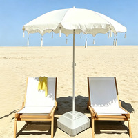 Parasol d'extérieur de luxe à pampilles pour cour, piscine, lanterne, maison de vacances, jardin – Mobilier d'extérieur tendance en polyester