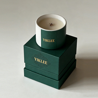 Caja de Papel Texturizado Personalizada con Relieve Premium para Tapa y Base de Vela, con Insertos, Cajas de Embalaje para Frascos de Velas