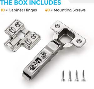 مفصلات خفية سهلة التركيب للأثاث بسعر الجملة، مفصلات قابلة للتعديل لأبواب خزائن المطبخ ذات إغلاق ناعم - Product Image 6