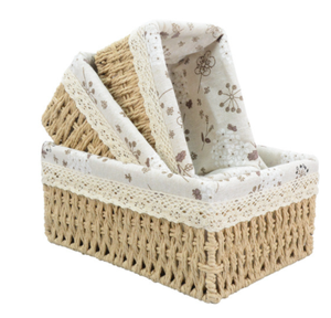 Panier de rangement pour <span class=keywords><strong>papier</strong></span> toilette fait main Paniers en <span class=keywords><strong>papier</strong></span> gris <span class=keywords><strong>jaune</strong></span> clair avec poignée - Product Image 5