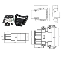 Connecteurs de batterie REMA 80A 150V Connecteur d'alimentation pour chariot élévateur Prise industrielle de charge pour chariots électriques