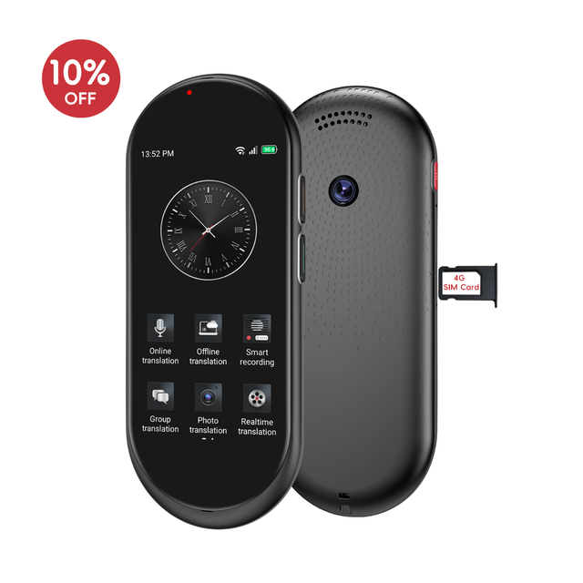A10 Smart AI Two-Way Real-Time Translator Device 4G Touchscreen Offline Language ChatGPT Chinese Translator WiFi Feature