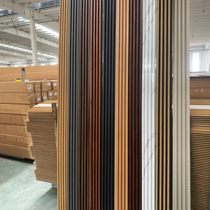 Non-Formaldehyde WPC Fluted <b>Wall</b> Panel <b>Cladding</b> Interior <b>PVC</b> Wood Plastic Composite Indoor WPC Grille <b>Wall</b> Panel Board - Product Image 1