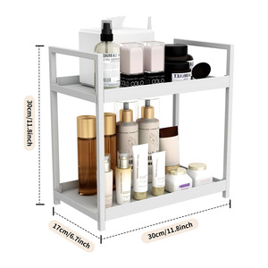 Bathroom <b>Organiser</b> Shelf Cosmetic <b>Organiser</b> Rack 3 Floors Desktop <b>Storage</b> Plastic <b>Makeup</b> Organizer - Product Image 2