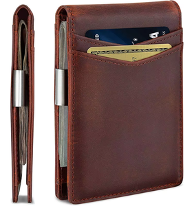 Cartera Corta de Cuero PU para Hombre, Tarjetero, Clip para Billetes, Gran Capacidad, Logotipo Personalizado, Suministro de Fábrica OEM ODM - Product Image 3