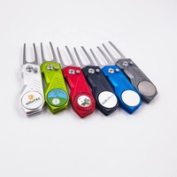 Fourche de Golf OEM avec bouton Pop-up, pliable, outil de réparation de Divot avec marqueur personnalisé