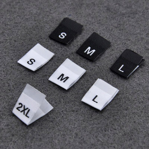 Nhãn mác quần áo in logo <span class=keywords><strong>S</strong></span> M <span class=keywords><strong>L</strong></span> XXL, nhãn treo quần áo cao cấp, nhãn vải tùy chỉnh, nhãn dệt gấp giữa, nhãn size quần áo - Product Image 3