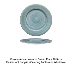 Assiette plate artisanale bleue 20,5 cm Corona Pa1604902024 - Product Image 2